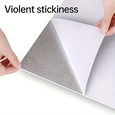 KENPAZAR BEYAZ MERMER DESENLİ ALÜMİNYUM PLASTİK DUVAR STİCKER (30*30)