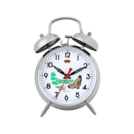 KENPAZAR Metal Kurmalı Masa Saati Tavuklu Saat Büyük Boy