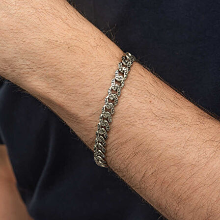 KENPAZAR Gümüş Elişi Örgü Gurmet Erkek Bileklik