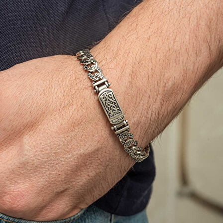 KENPAZAR Gümüş Elişi Örgü Gurmet Erkek Bileklik