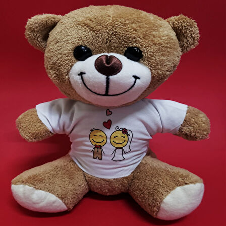 KENPAZAR Gelin Damat Tasarım Tişörtlü Sevimli Ayıcık