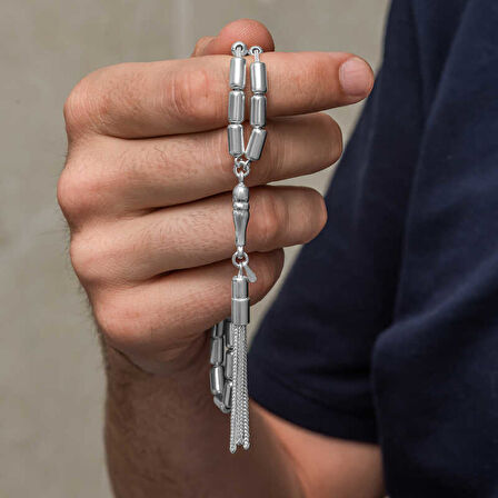 KENPAZAR Gümüş Kapsül Kesim Erkek Tesbih