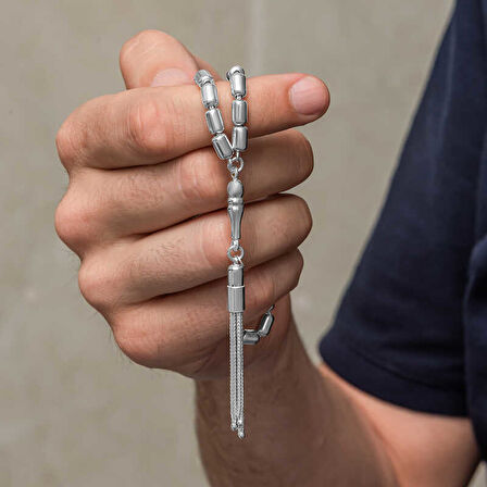 KENPAZAR Gümüş Kapsül Kesim Erkek Tesbih