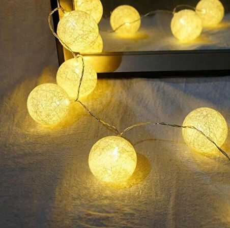 KENPAZAR Top Led Oda Süsleme Işıklı Top Aydınlatma 1,5 Metre