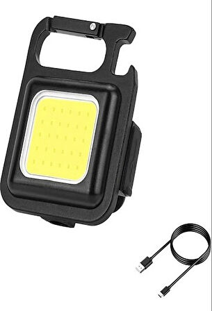 KENPAZAR Şarj Edilebilir Metal Kasa Led, Anahtarlık El Feneri, Mıknatıslı