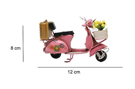 KENPAZAR Dekoratif Metal Scooter Önü Sepetli