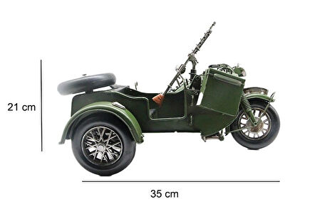 KENPAZAR Dekoratif Metal Askeri Sepetli Motor