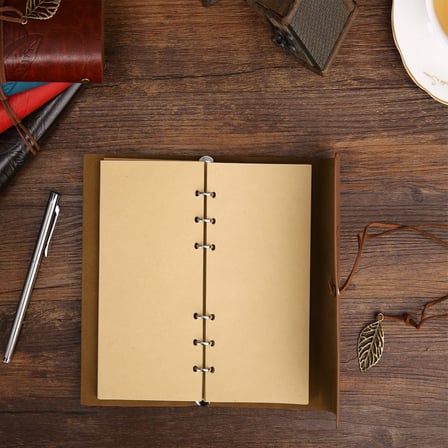 Özel Seri Not Defteri Hatıra Defterim Şık Ajanda Deri Yaprak Desenli Çizgisiz Defter