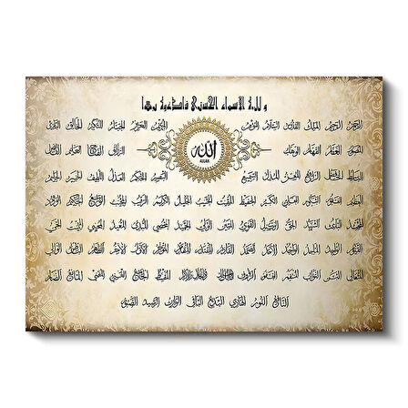 Esmaül Hüsna - Allah'ın 99 Güzel İsmi Kanvas Tablo