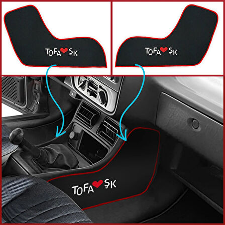 Tofaş Şahin Doğan Kartal Torpido Vites Orta Konsol Yan Koruma Halısı – Nakış İşlemeli Kumaş Kaplama