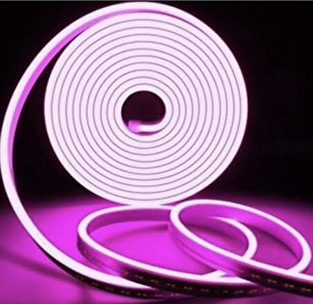 PEMBE NEON ŞERİTLED 12V 6X12MM 5MT