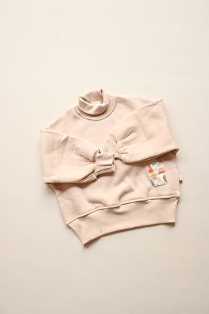 Balıkçı Yaka Oversize Polarlı Sweatshirt 1-5 Yaş
