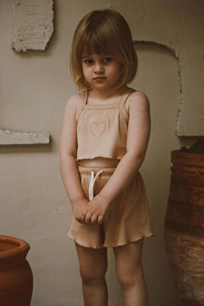 Kalpli Askılı Crop ve Şortlu Takım