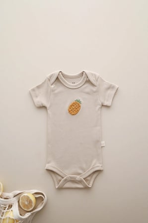 Ananas Nakışlı Çıt Çıtlı Body-Zıbın