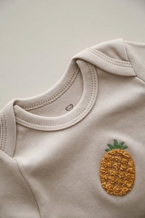 Ananas Nakışlı Çıt Çıtlı Body-Zıbın