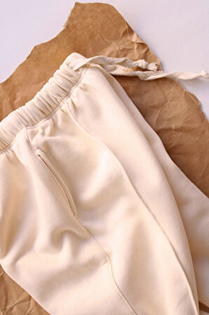 Krem Eşofman Altı İçi Polarlı