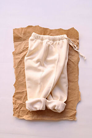 Krem Eşofman Altı İçi Polarlı