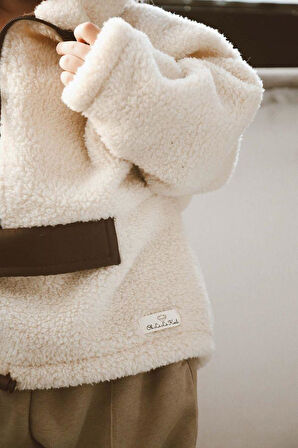 Bej Wellsoft Yarım Fermuar Çocuk Mont 1-6 Yaş