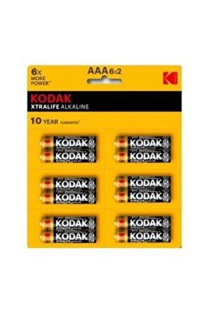 Kodak Xtralife 12 Adet Alkalin Ince Pil Siyah (mn2400) KODAKAAA12