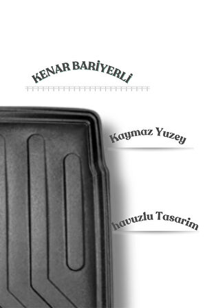 Opel Combo 2019 Sonrası (Katlanmayan ön koltuk) Demirsiz Bagaj Havuzu ve 3D Havuzlu Paspas -HEDİYELİ