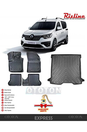 Renault Express 2021 Sonrası Bagaj Havuzu ve 3D Havuzlu Paspas -HEDİYELİ