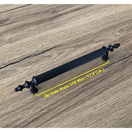 KOLDOOR Zend Mat Siyah Mobilya Dolap Mutfak Çekmece Kulpu 128 Mm 10 Adet