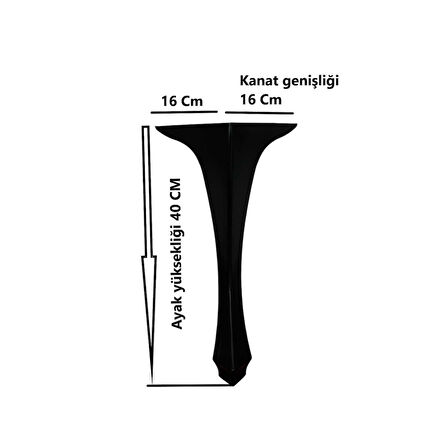 Mobilya Masa Sehpa Ayağı Puf Lükens Siyah Plastik Sehpa Ayağı 40x16x16 Cm 1 Adet