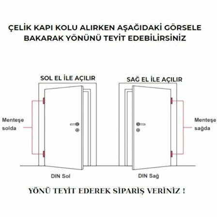 Volvo Siyah Gold Kare Rozetli Yale Çelik Kapı Kolu Sağ Basar Tek Yön
