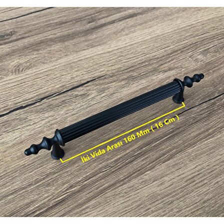 KOLDOOR Zend Mat Siyah Mobilya Dolap Mutfak Çekmece Kulpu 160 Mm 10 Adet