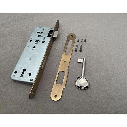 Özen Handles Oval İç Kapı Oda Kilidi Gömme Kilit 40/90/23 Antik Sarı 2 Adet