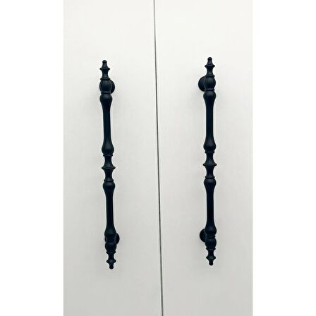 Şehzade Mat Siyah Mobilya Dolap Mutfak Çekmece Kulpu 128 Mm ( 12,8 Cm ) 5 Adet
