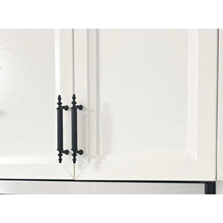 KOLDOOR Şehzade Siyah Tv Ünitesi Vestiyer Yatak Odası Mutfak Dolap Çekmece Kulpu 192 Mm (19,2 Cm) 15 Adet