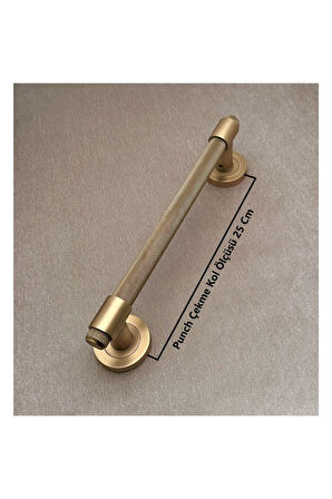 Punch Zamak A213 Mat Antik Sarı Çekme Kol Sürgülü Kapı Çekme Kolu 25 Cm 1 Adet