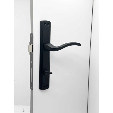 KOLDOOR Trim Mat Siyah Lüx Aynalı Wc Banyo Kapı Kolu Sağ Basar 2 Takım
