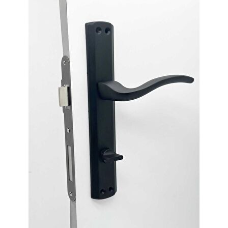 KOLDOOR Trim Mat Siyah Lüx Aynalı Wc Banyo Kapı Kolu Sağ Basar 2 Takım