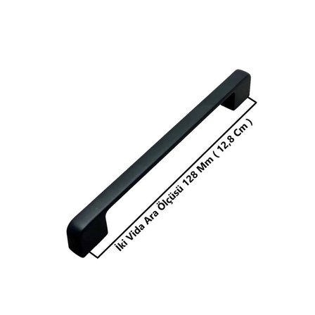 Arel Mat Siyah Tv Ünitesi Vestiyer Yatak Odası Mutfak Dolap Çekmece Kulpu 128 Mm (12,8 Cm) 3 Adet