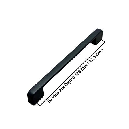 Arel Mat Siyah Tv Ünitesi Vestiyer Yatak Odası Mutfak Dolap Çekmece Kulpu 128 Mm (12,8 Cm) 4 Adet