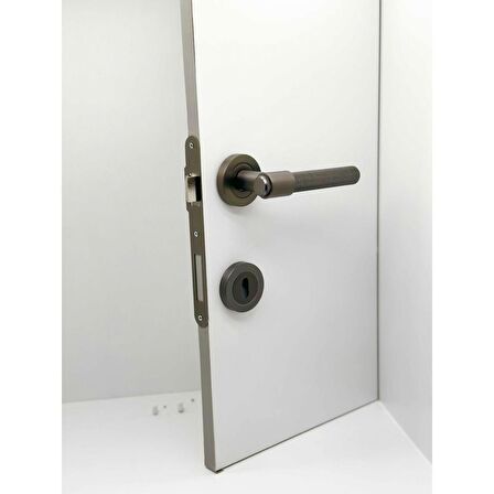 KOLDOOR Punch Mat Skoç Füme Rozetli Oda Kapı Kolu 5 Takım