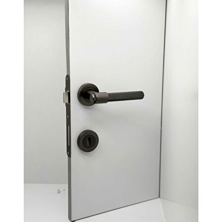 KOLDOOR Punch Mat Skoç Füme Rozetli Oda Kapı Kolu 5 Takım