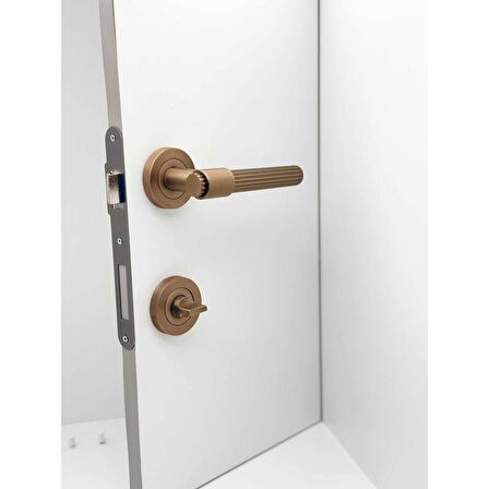 KOLDOOR Erva Handles ZK79 Mat Antik Sarı Rozetli Wc Banyo Kapı Kolu 1 Takım