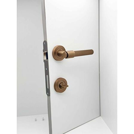 KOLDOOR Erva Handles ZK79 Mat Antik Sarı Rozetli Wc Banyo Kapı Kolu 1 Takım