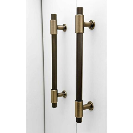 KOLDOOR Erva Handles 158 Mat Antik Sarı Mobilya Tv Ünitesi Dolap Mutfak Çekmece Kulpu 128 Mm 5 Adet