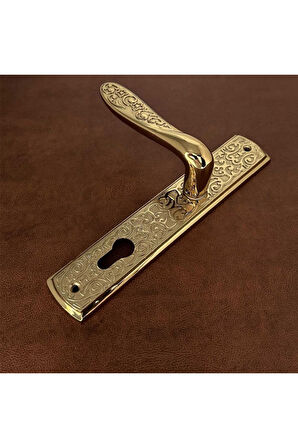 Özen Handles İmza Titanyum ZK19 Zamak Aynalı Yale Çelik Kapı Kolu Sol Basar Tek Yön