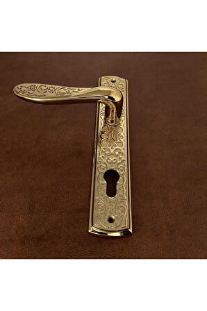 Özen Handles İmza Titanyum ZK19 Zamak Aynalı Yale Çelik Kapı Kolu Sol Basar Tek Yön