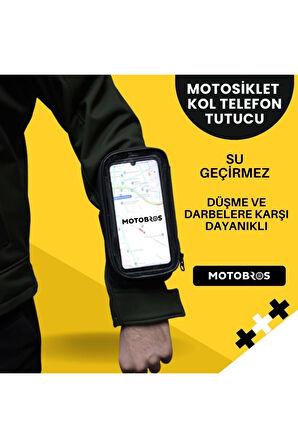 Motosiklet Kola Takılan Telefon Tutucu Kol Telefon Tutucu Su Geçirmez 6.7" (DAYANIKLI)