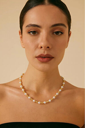 Dorika Detaylı İnci Kolye