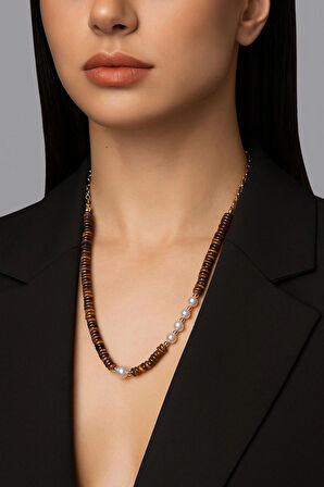 Kaplangözü ve Gerçek İnci Doğal Taş Kolye