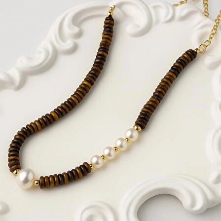 Kaplangözü ve Gerçek İnci Doğal Taş Kolye