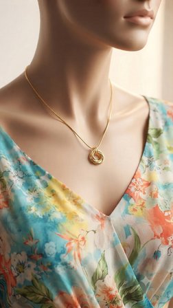 Éternité Gold Çelik Kolye – Minimal Sonsuz Halka Tasarım