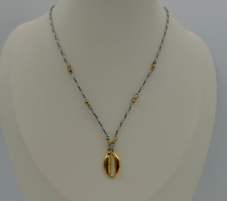 Kadın Bohem Deniz Kabuğu Figürlü Renkli İp Gold Çelik Kolye